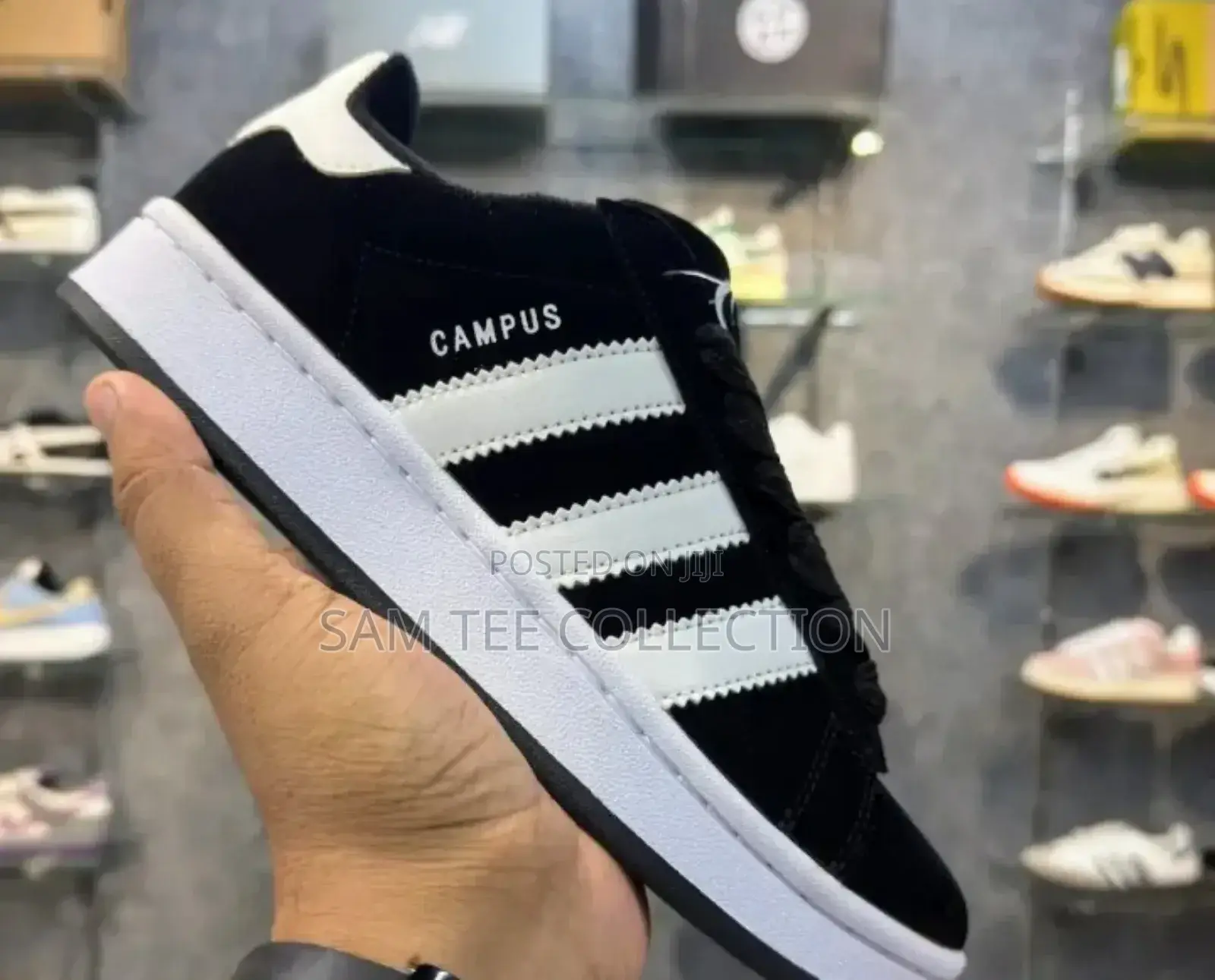 Original Adidas Campus All Black/ Black and White