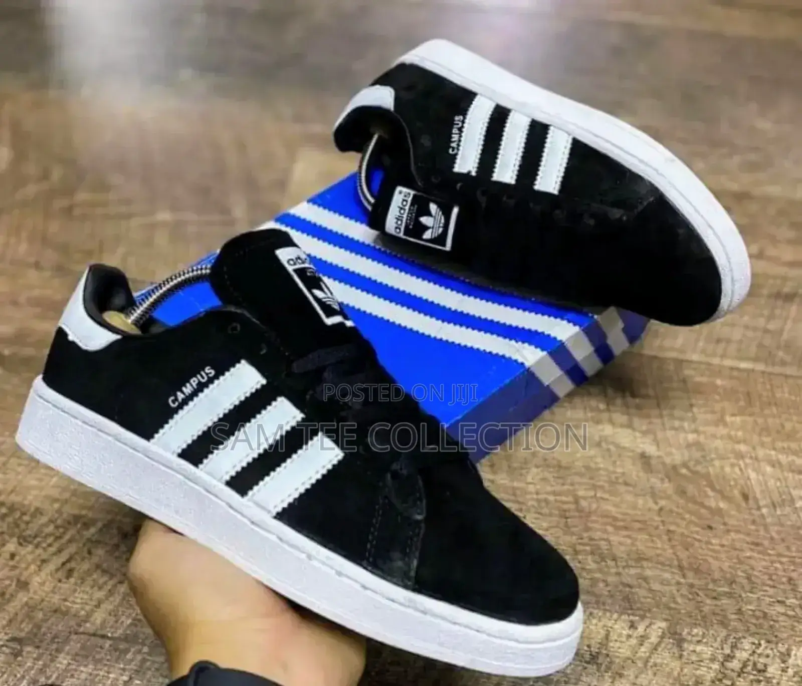 Original Adidas Campus All Black/ Black and White