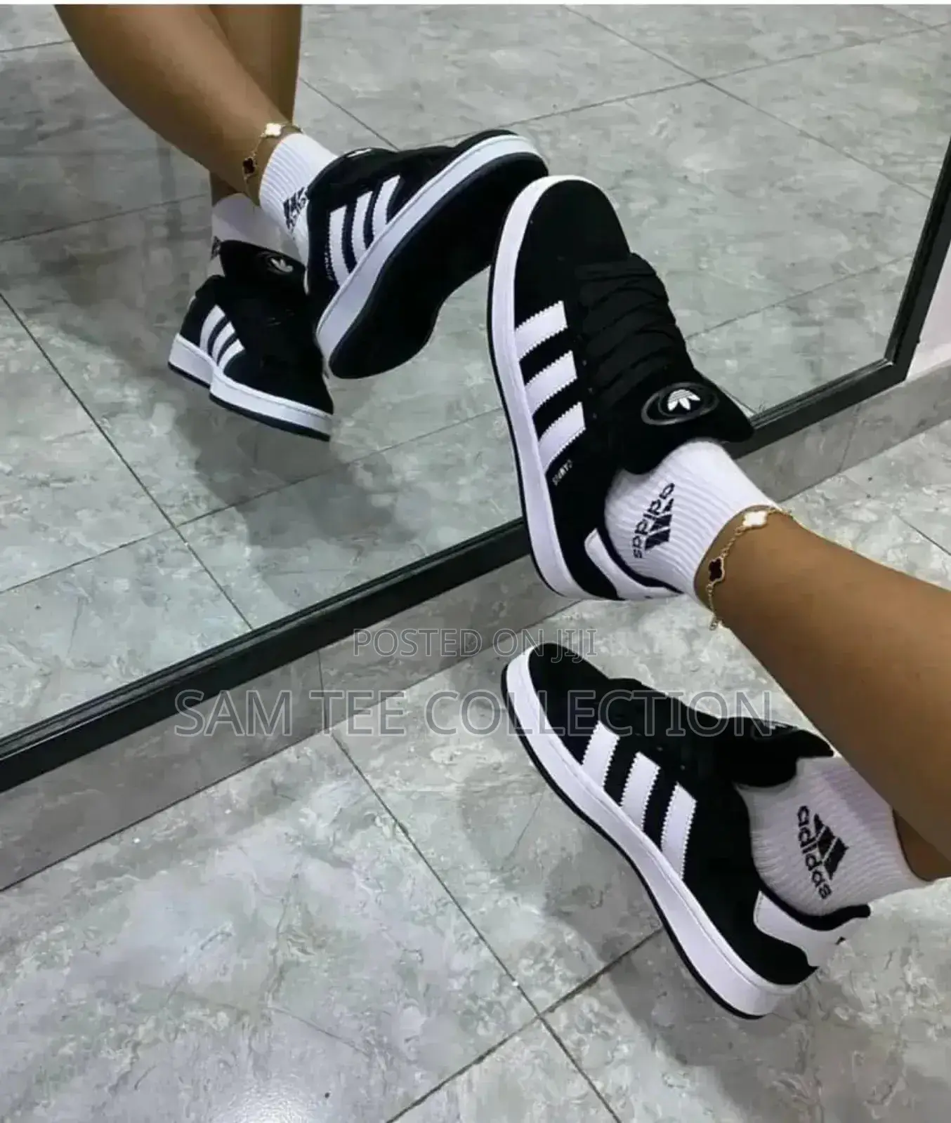 Original Adidas Campus All Black/ Black and White