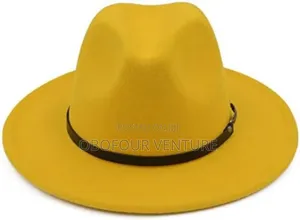 Angel Apparel Yellow Fedora Hat for All Occasions TTTVVV