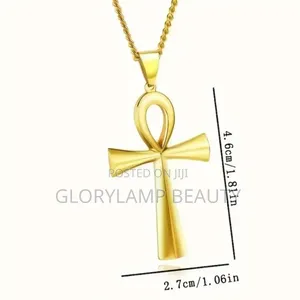 Classic Ankh Cross Pendant Necklace - Stainless Steel (Unisex)