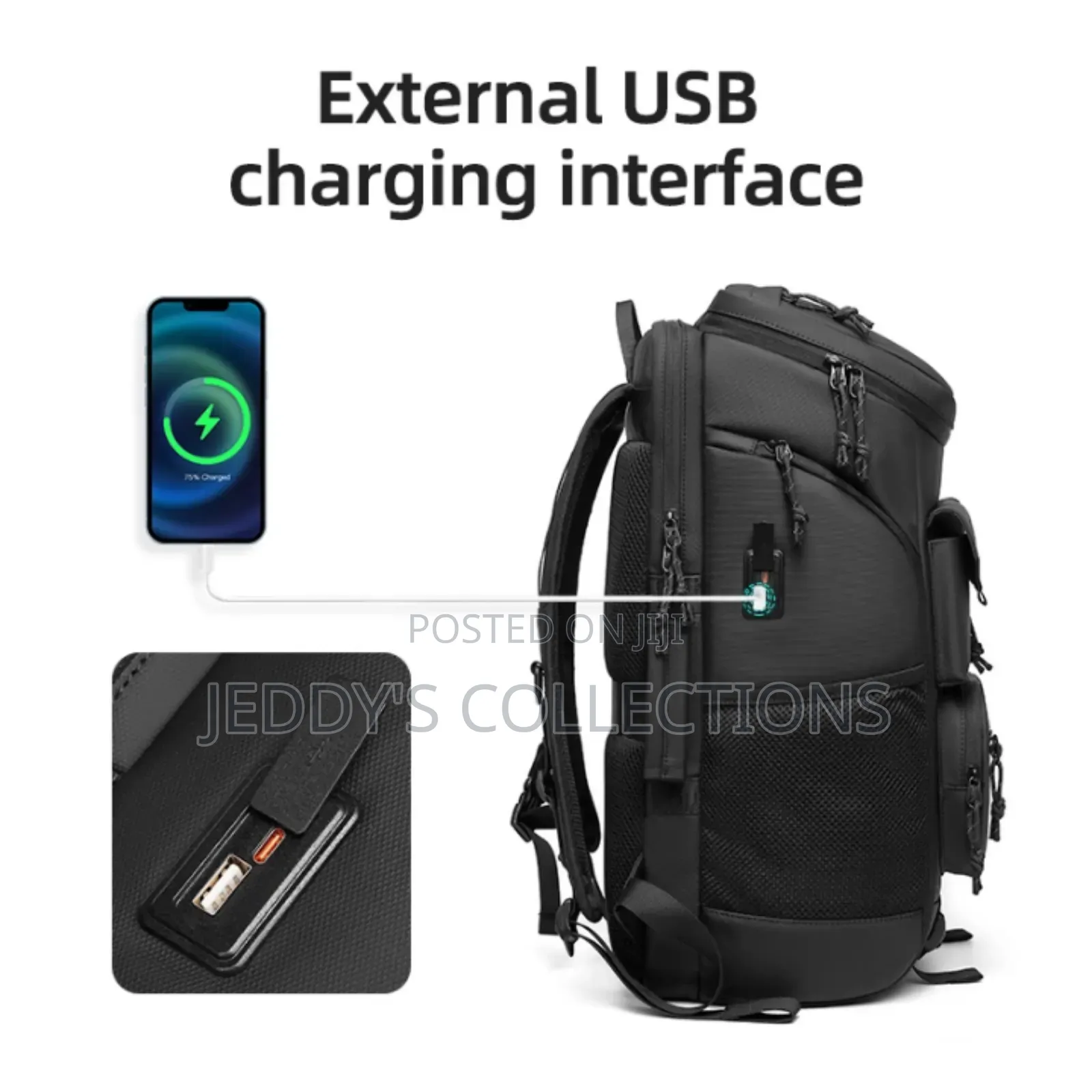 Unisex Multifunctional Camara Backpack With Charging Port, Waterproof
