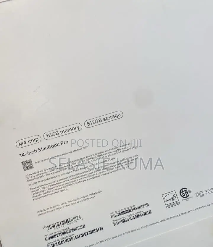 New Apple MacBook Pro 2024 M4 Pro 14-Inch 16GB Apple M4 SSD 512GB