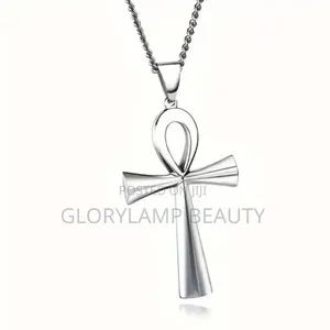 Classic Ankh Cross Pendant Necklace - Stainless Steel (Unisex)