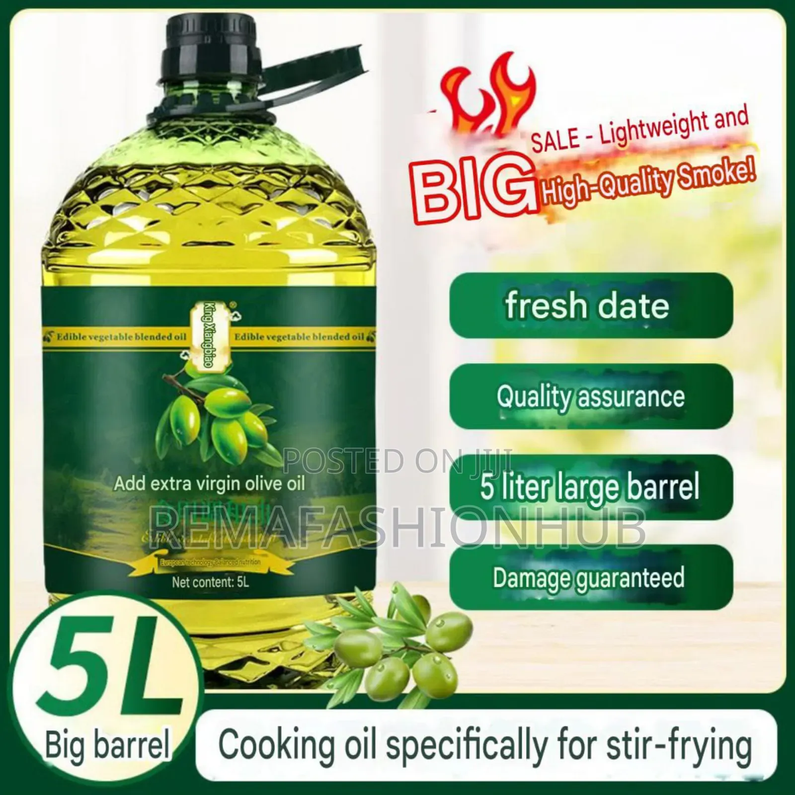 5l Bottle of Edible Vegetable Blended Oil With Added Extra Virgin Oil