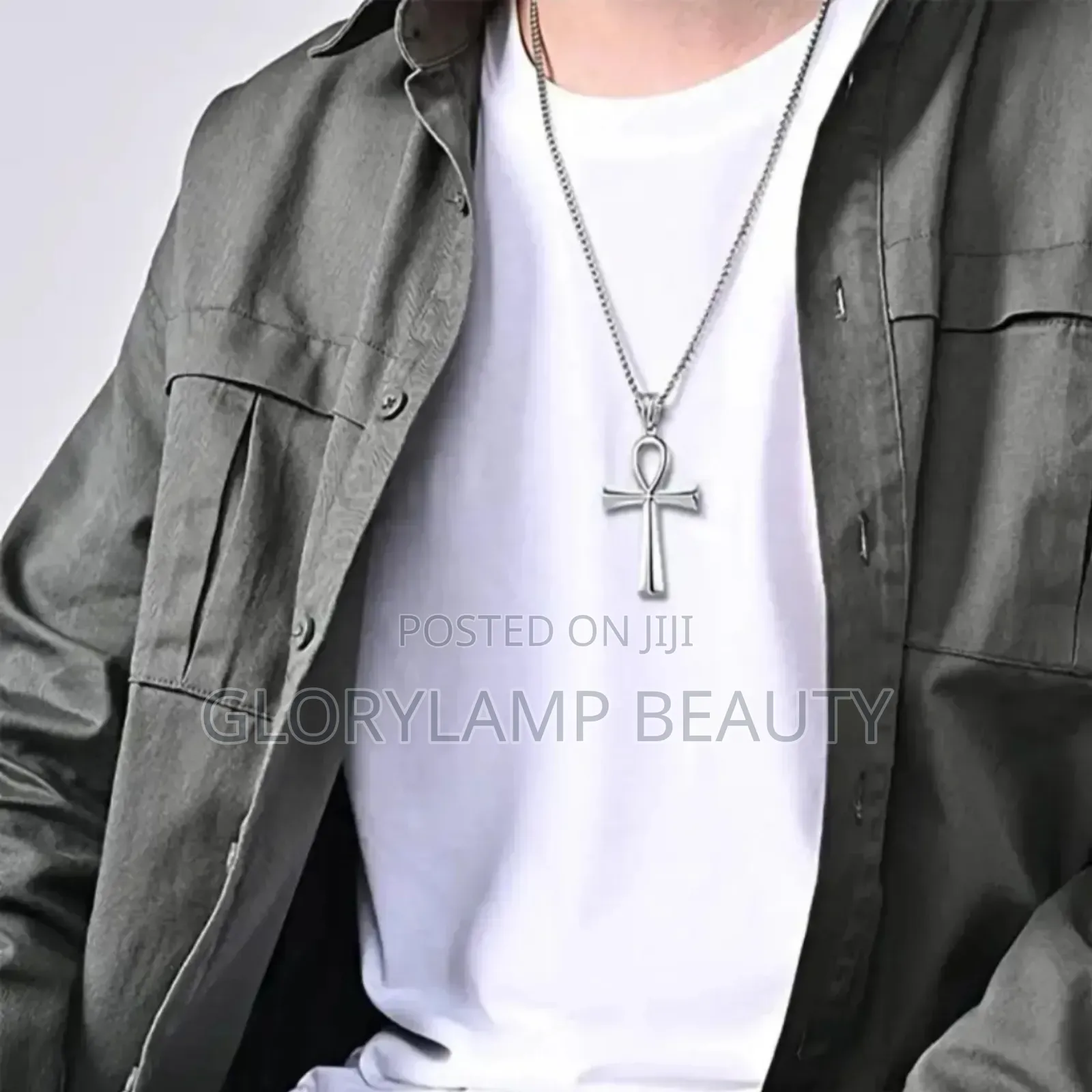 Classic Ankh Cross Pendant Necklace - Stainless Steel (Unisex)