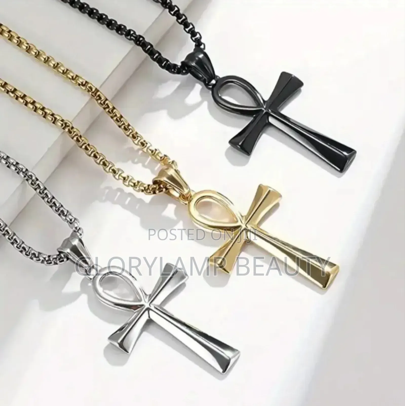 Classic Ankh Cross Pendant Necklace - Stainless Steel (Unisex)