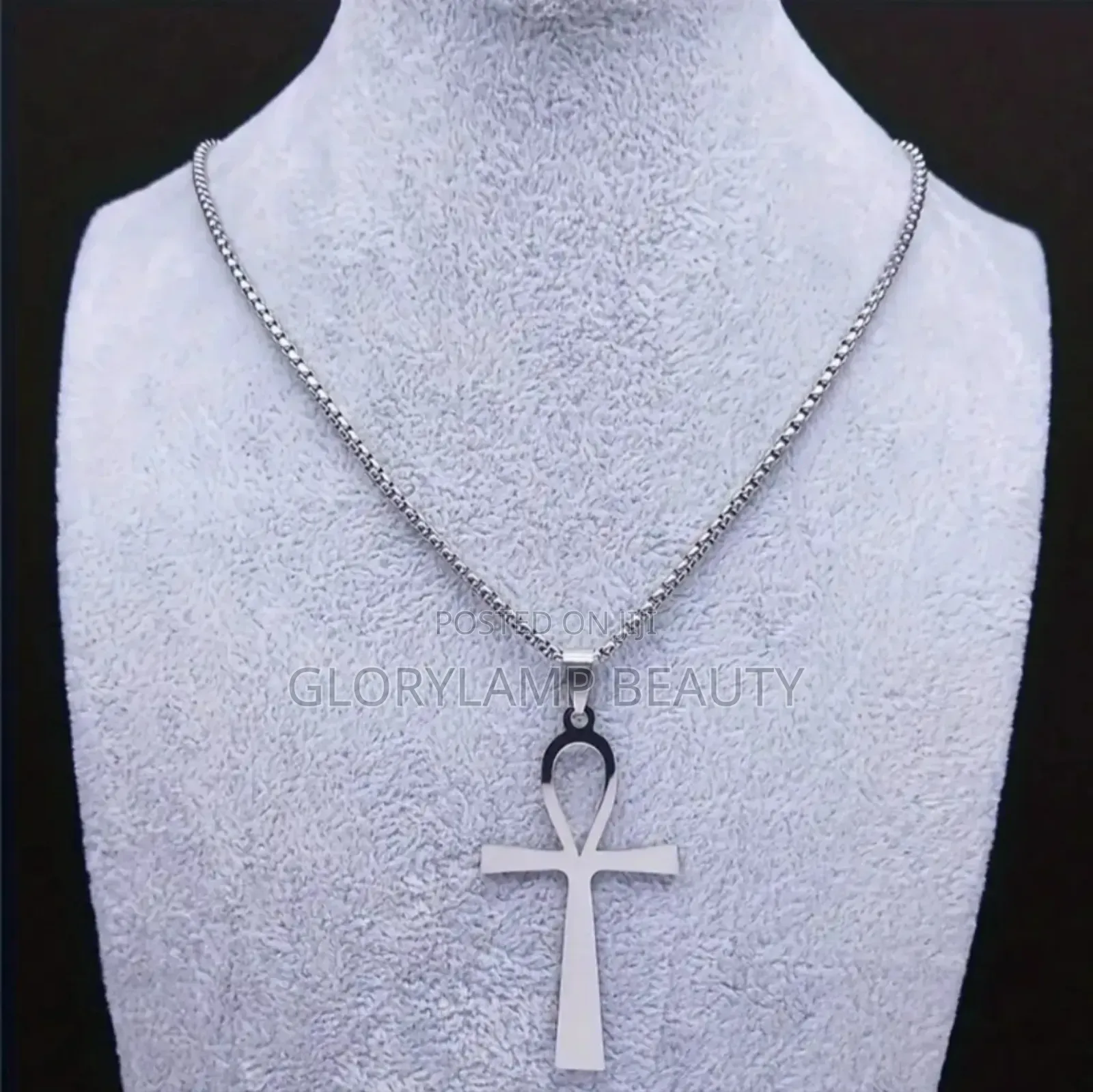 Classic Ankh Cross Pendant Necklace - Stainless Steel (Unisex)