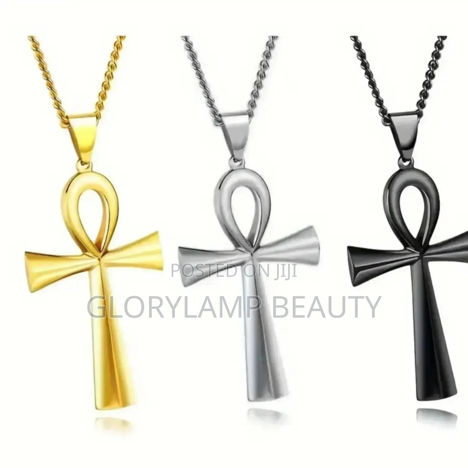 Classic Ankh Cross Pendant Necklace - Stainless Steel (Unisex)