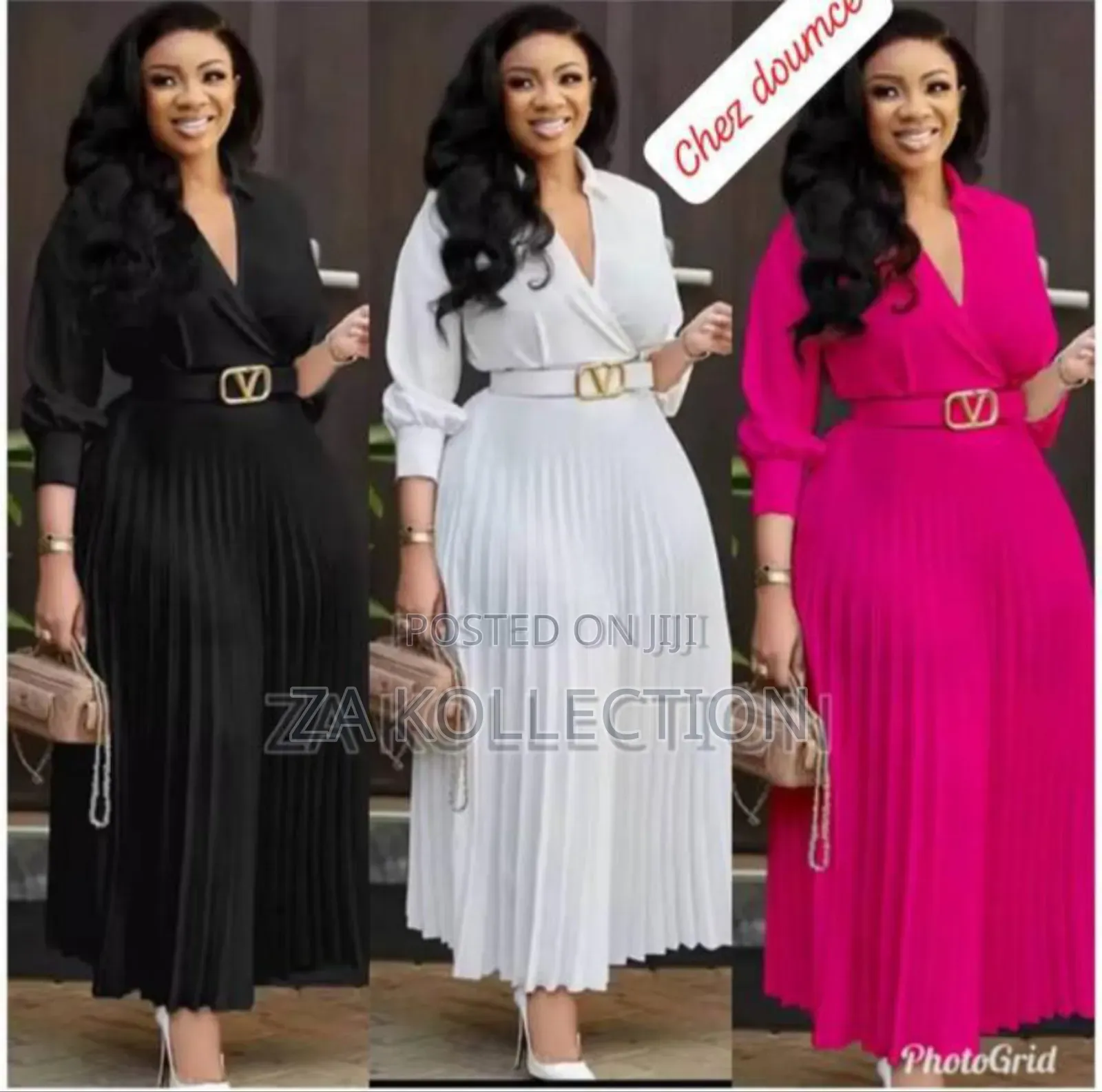 Pretty Ladies Long White Pleated Dress