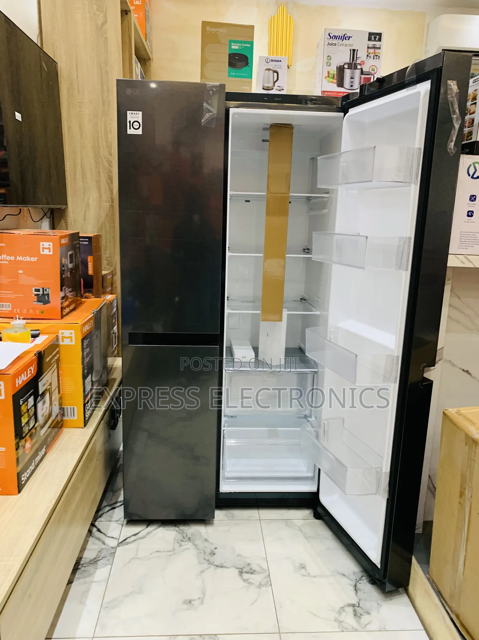 Zealous Sleek Black Fridge Side by Side Lg 674l Gc-B257kqjw