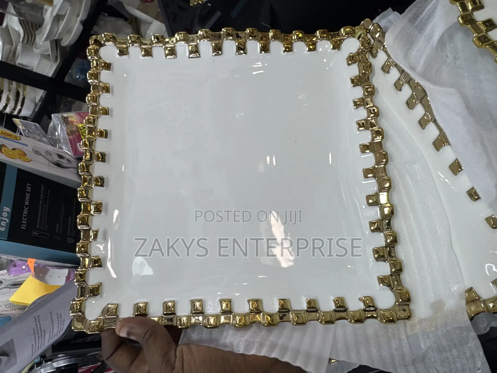 Luxury Square Ceramic Plates 2pcs