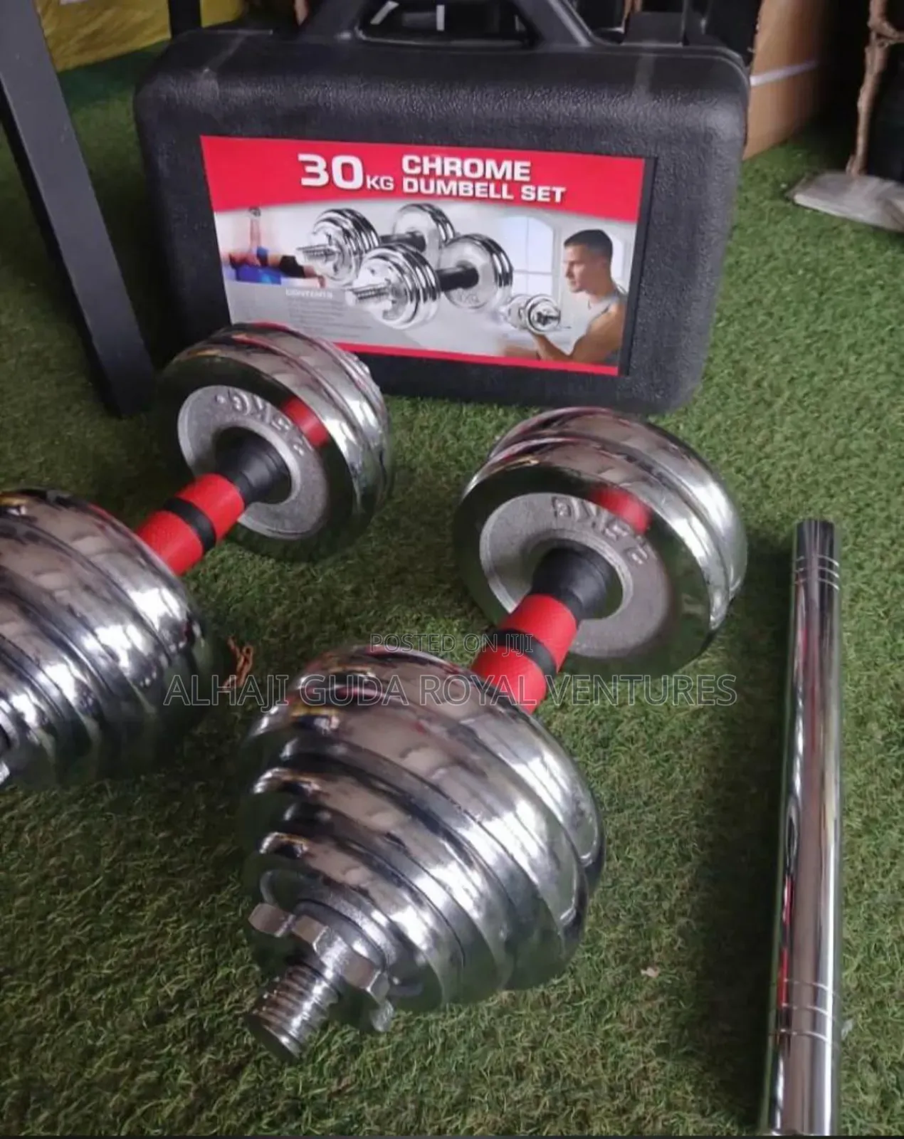30kg Adjustable Chrome Dumbells Set