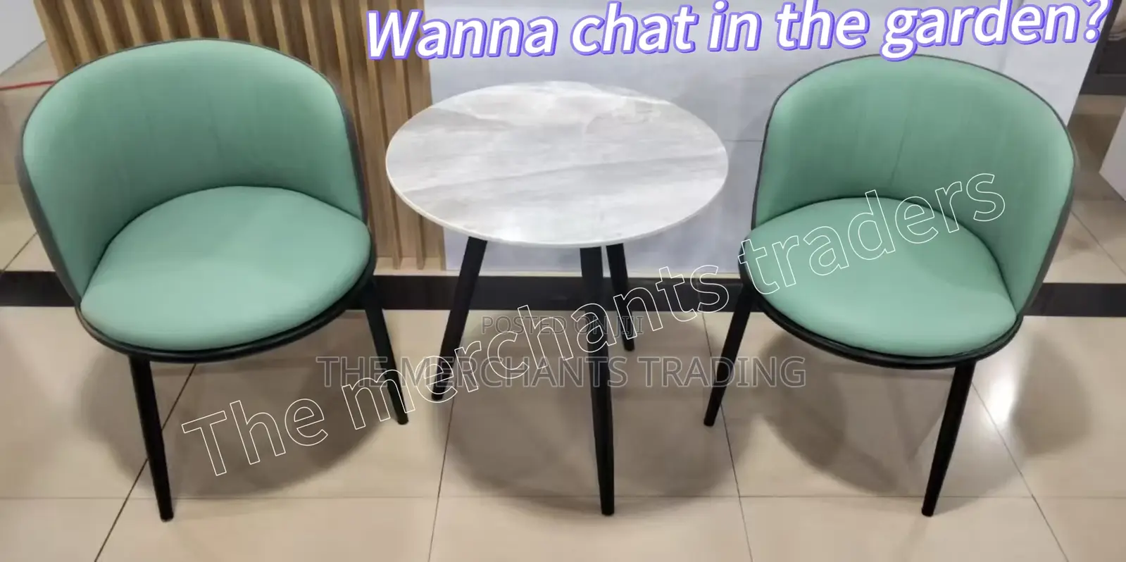 Two Set Leather Couch Chairs With Glass Table.