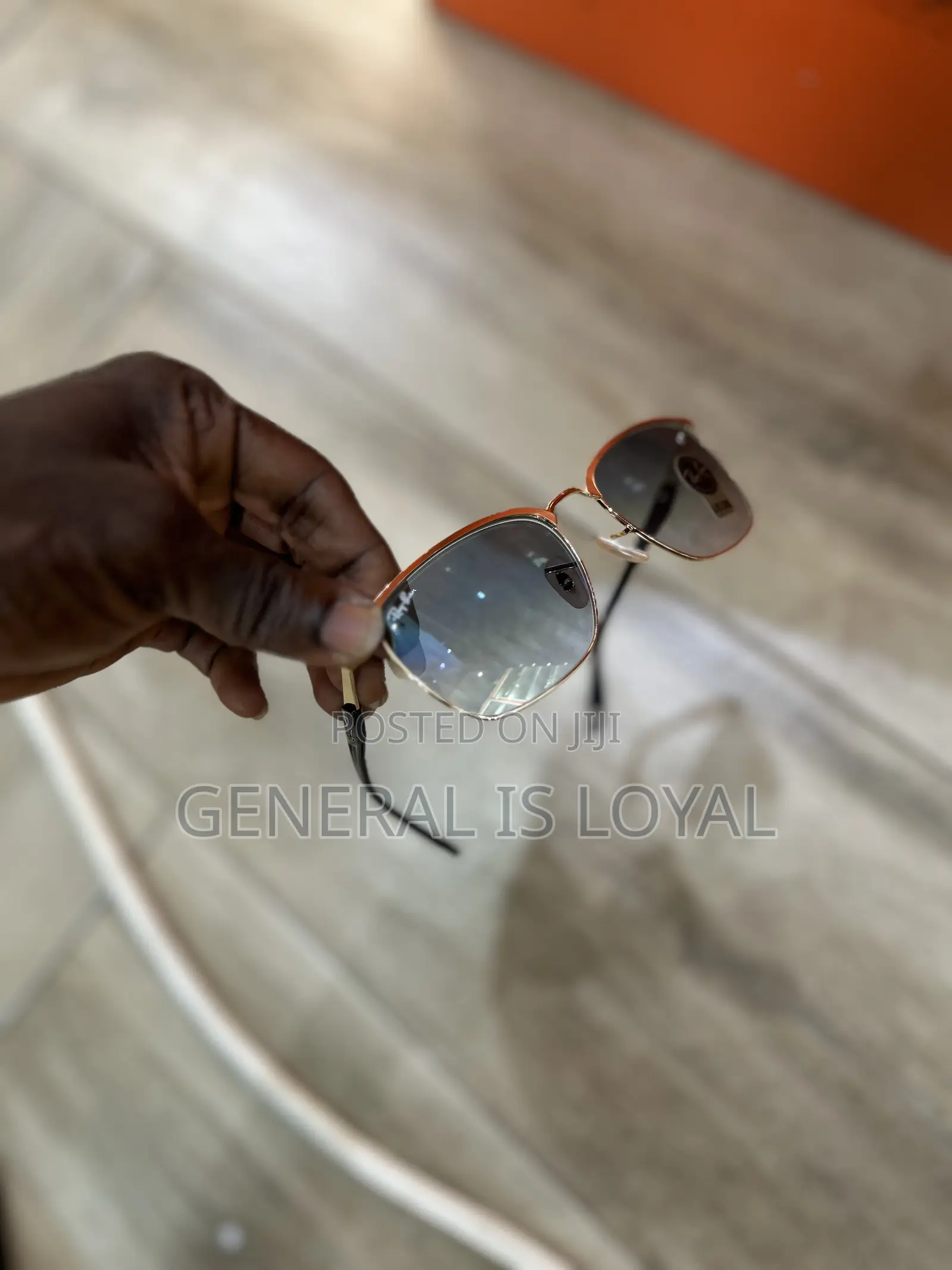 Rayban Gold Metal-frame Sunglasses