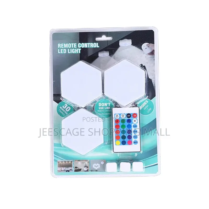 Hexagon Wall Light With Remote Control, Smart Touch Modular Led