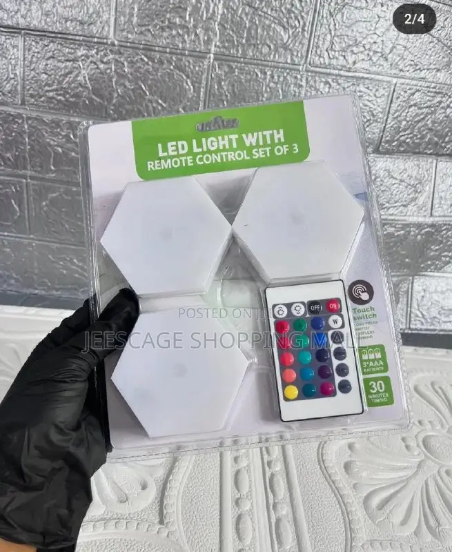 Hexagon Wall Light With Remote Control, Smart Touch Modular Led