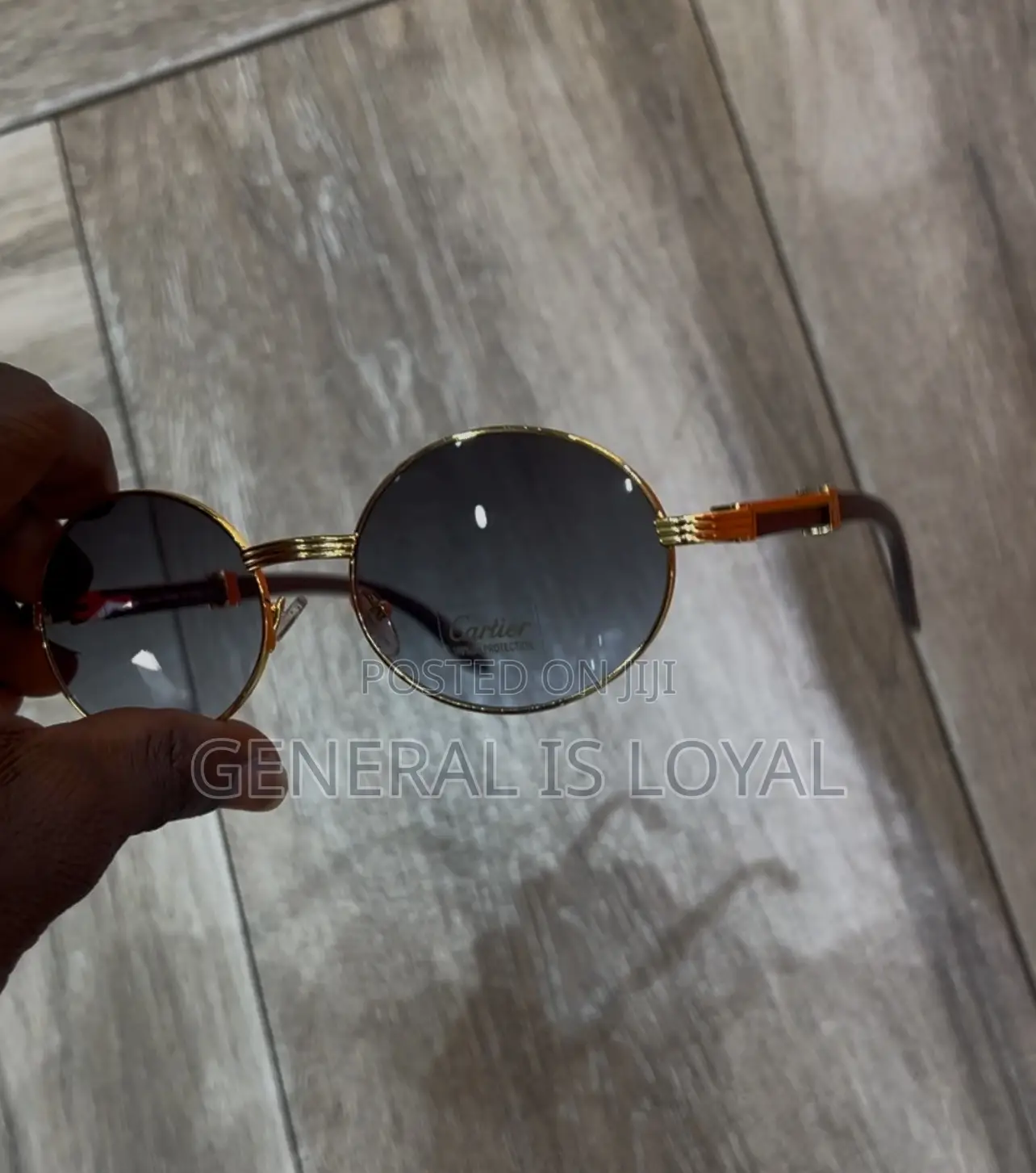 Cartier Giverny Gold And Wood Sunglasses  Brown Gradient Lenses