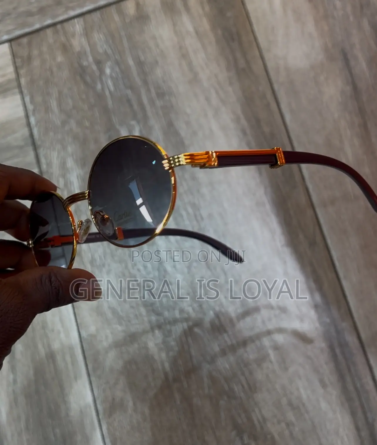 Cartier Giverny Gold And Wood Sunglasses  Brown Gradient Lenses
