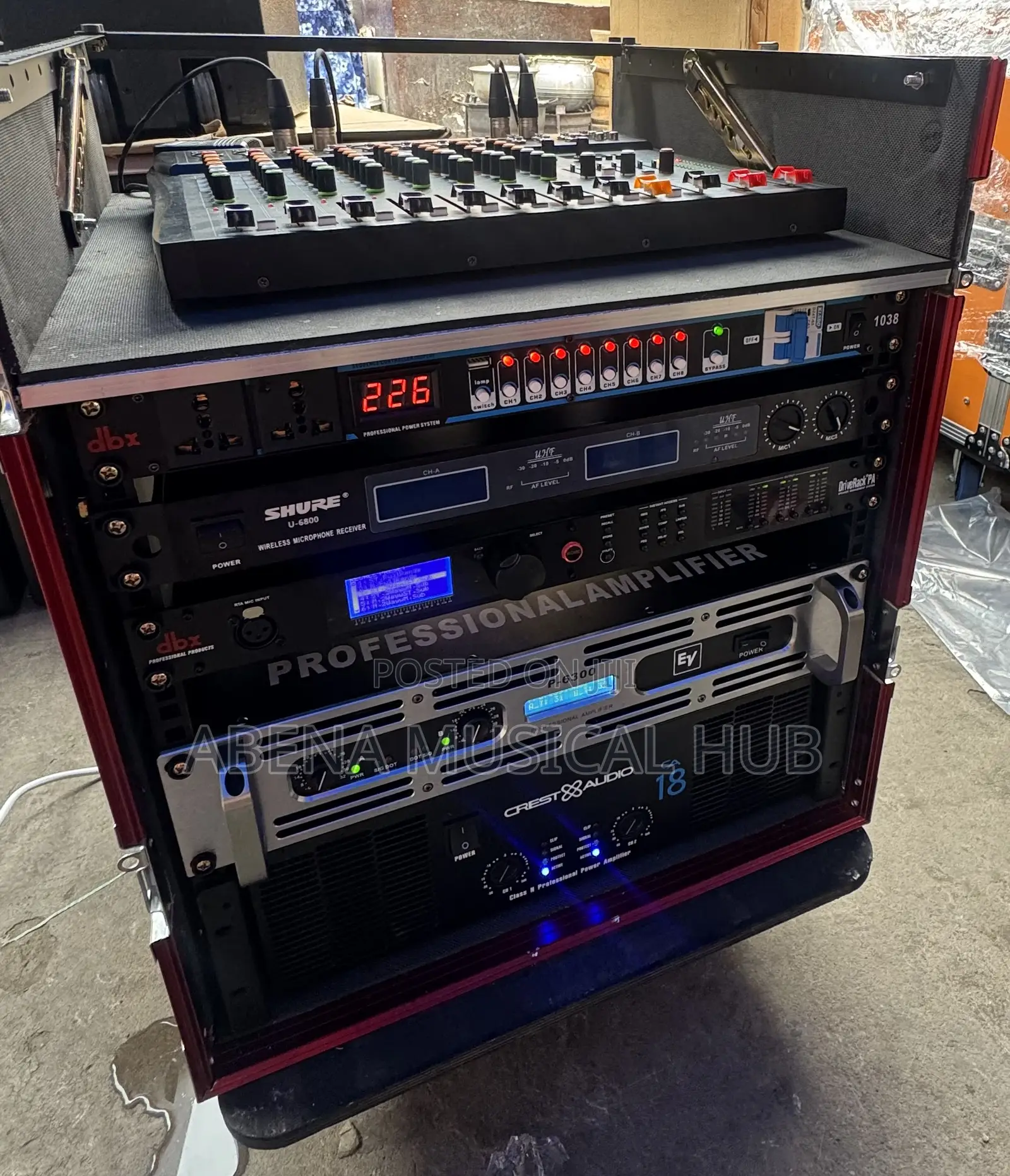 Ev Single Bass Speaker With Full Range Speaker and Complete Rack