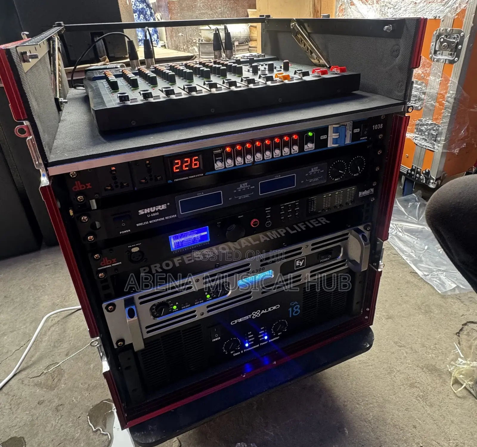 Ev Single Bass Speaker With Full Range Speaker and Complete Rack