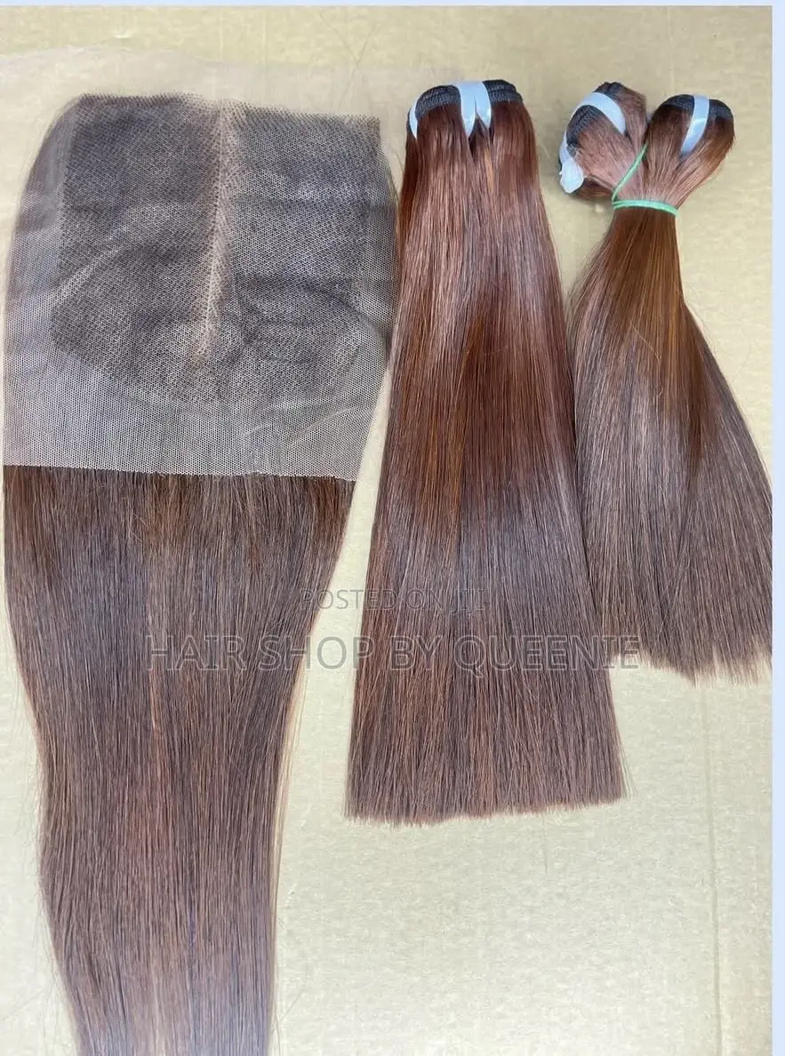 Vietnamese Raw Donor Bone Straight With 5 by 5 Closure