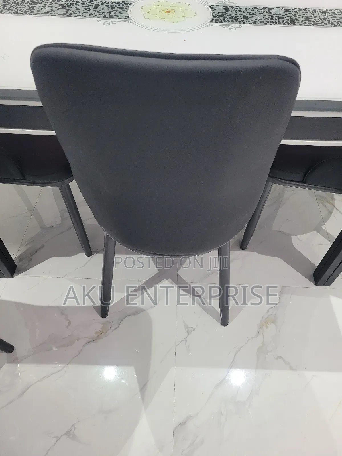 Dinning Chairs Black Leather With High Density Foam
