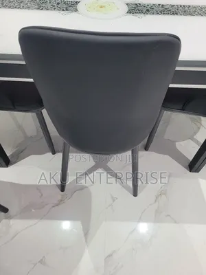 Dinning Chairs Black Leather With High Density Foam