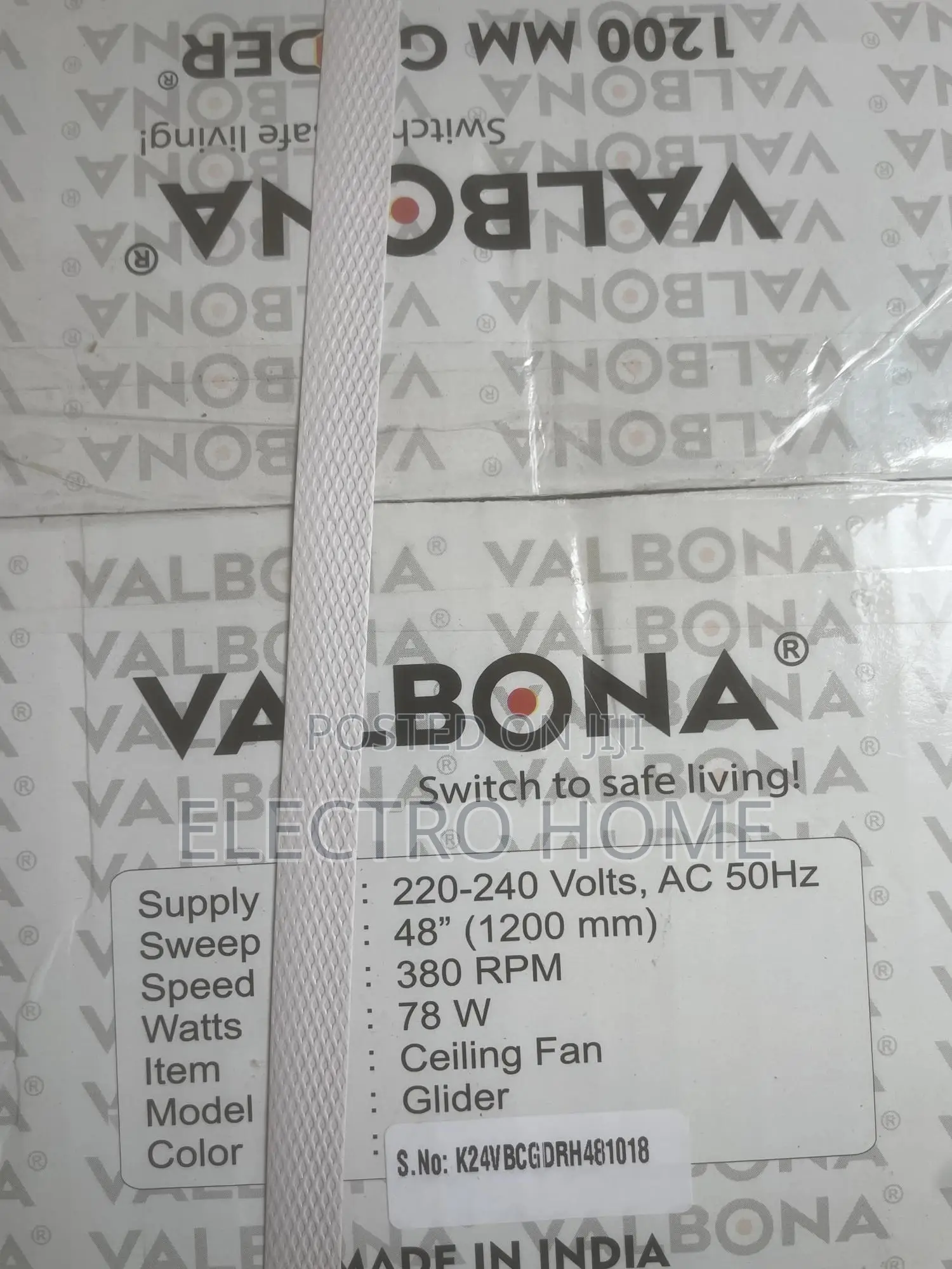 Valbona Glider 48” Ceiling Fan – High Speed / Low Energy