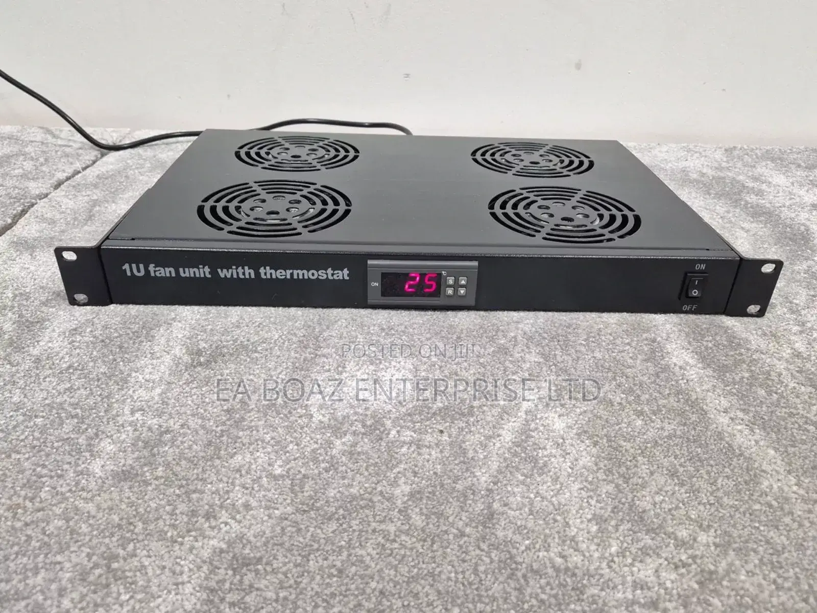 1u Fan Unit Thermostat - 4 Way Digital / Sensor Mount Fan Tray