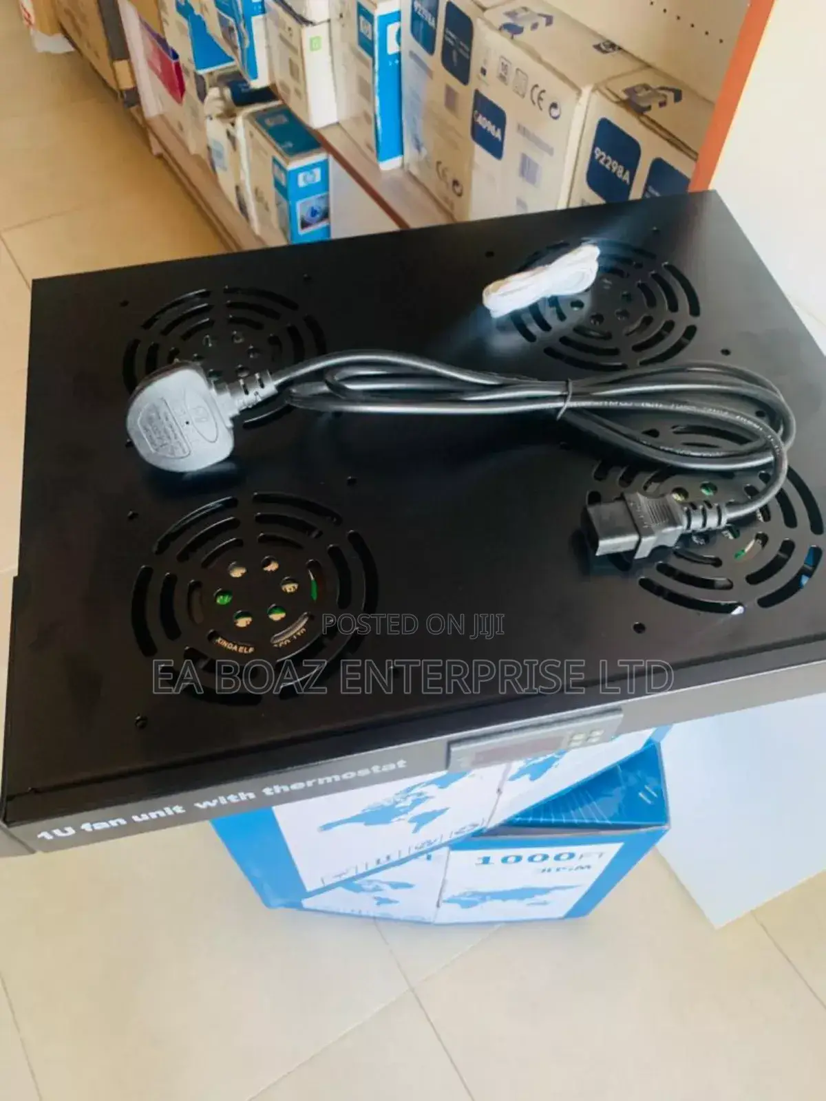 1u Fan Unit Thermostat - 4 Way Digital / Sensor Mount Fan Tray