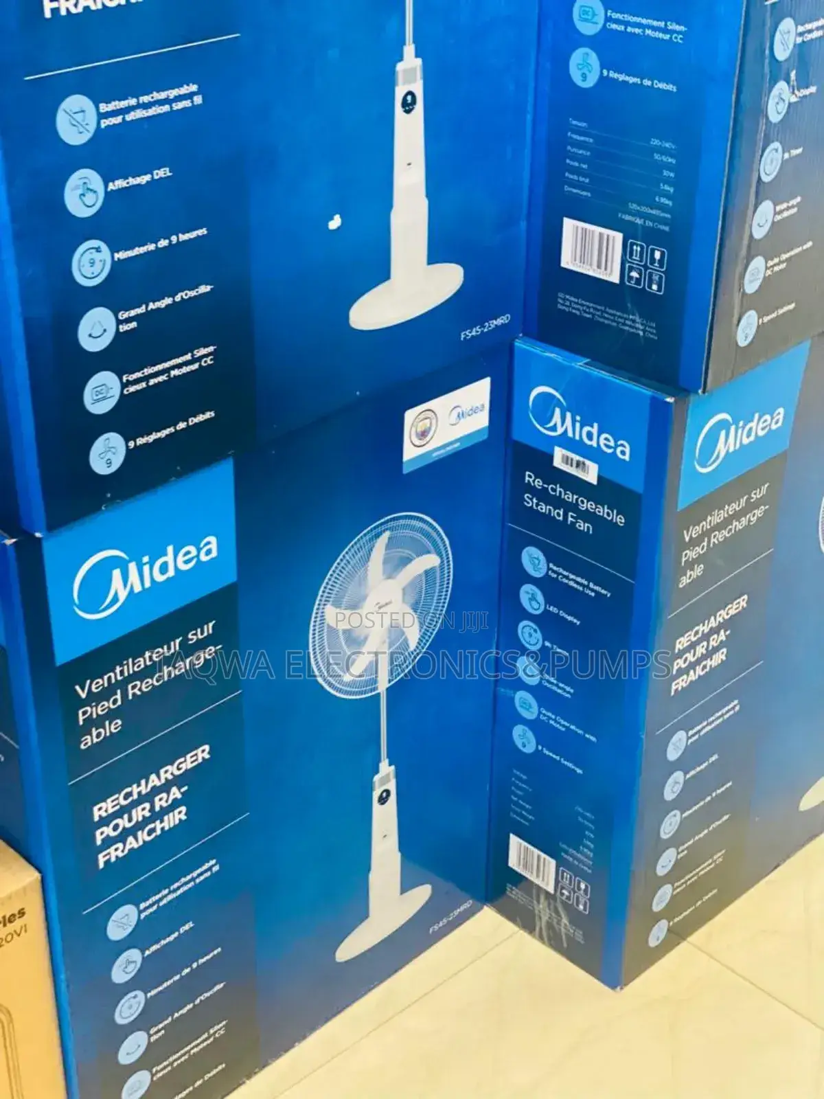 Lasting Up 9 Hours Midea Rechargeable Fan