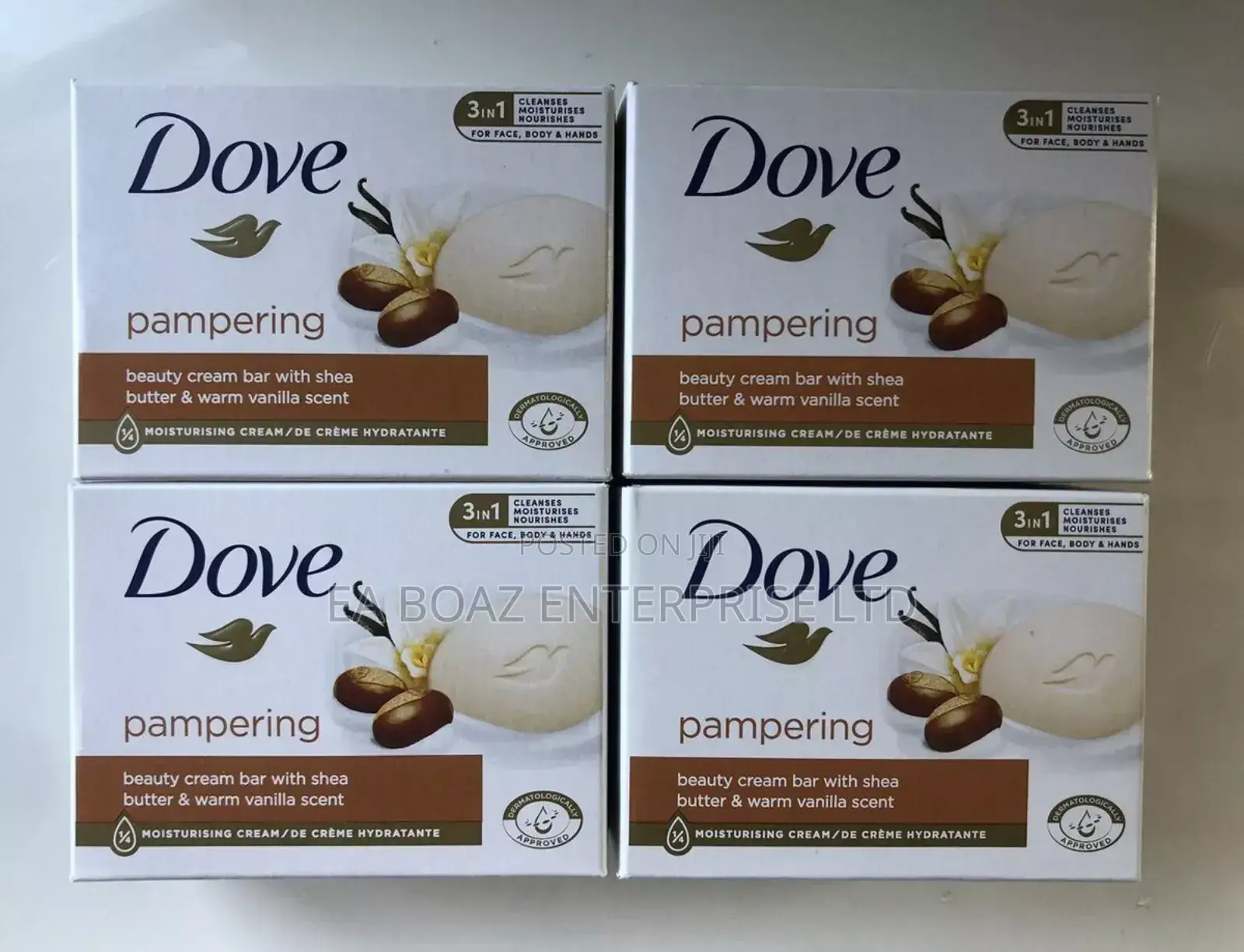3 PCS Dove Purely Pampering Shae Butter Bar Foaming Soap