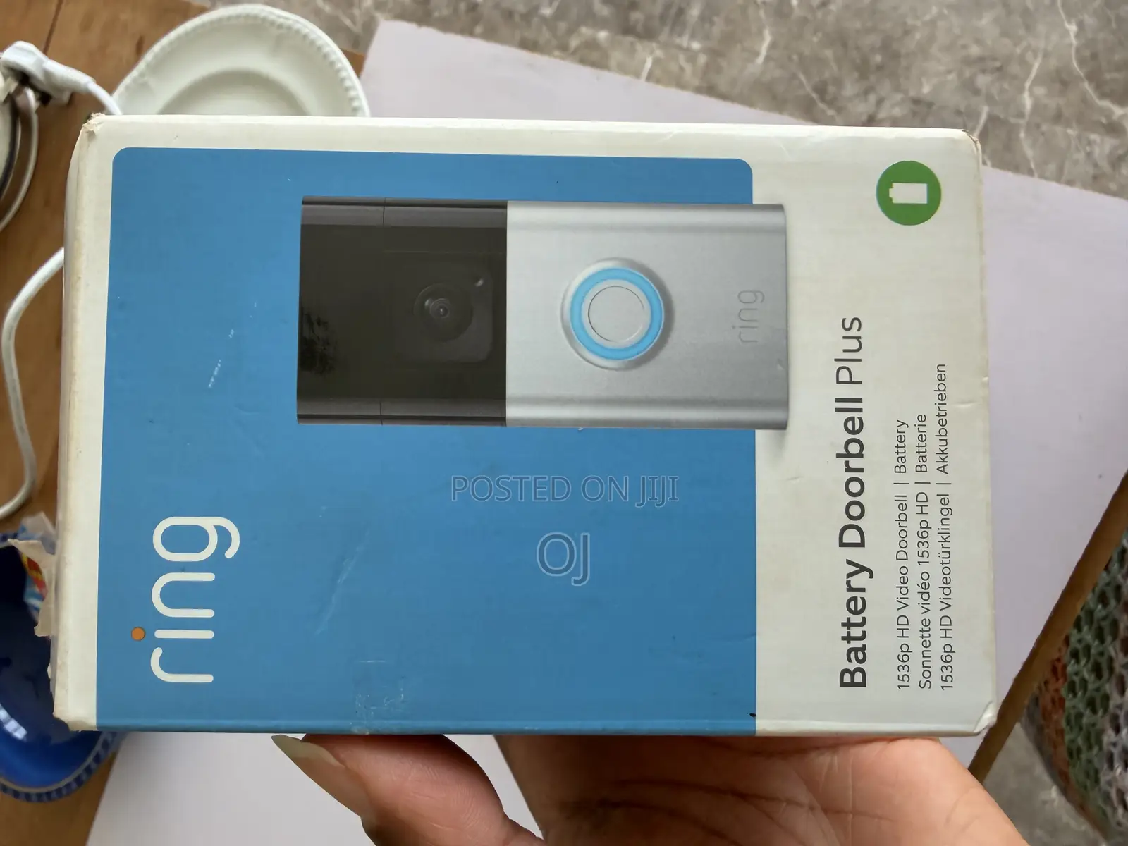 Ring Video Doorbell Plus With Removable Battery and Solar Charger.