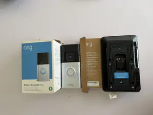 Ring Video Doorbell Plus With Removable Battery and Solar Charger.
