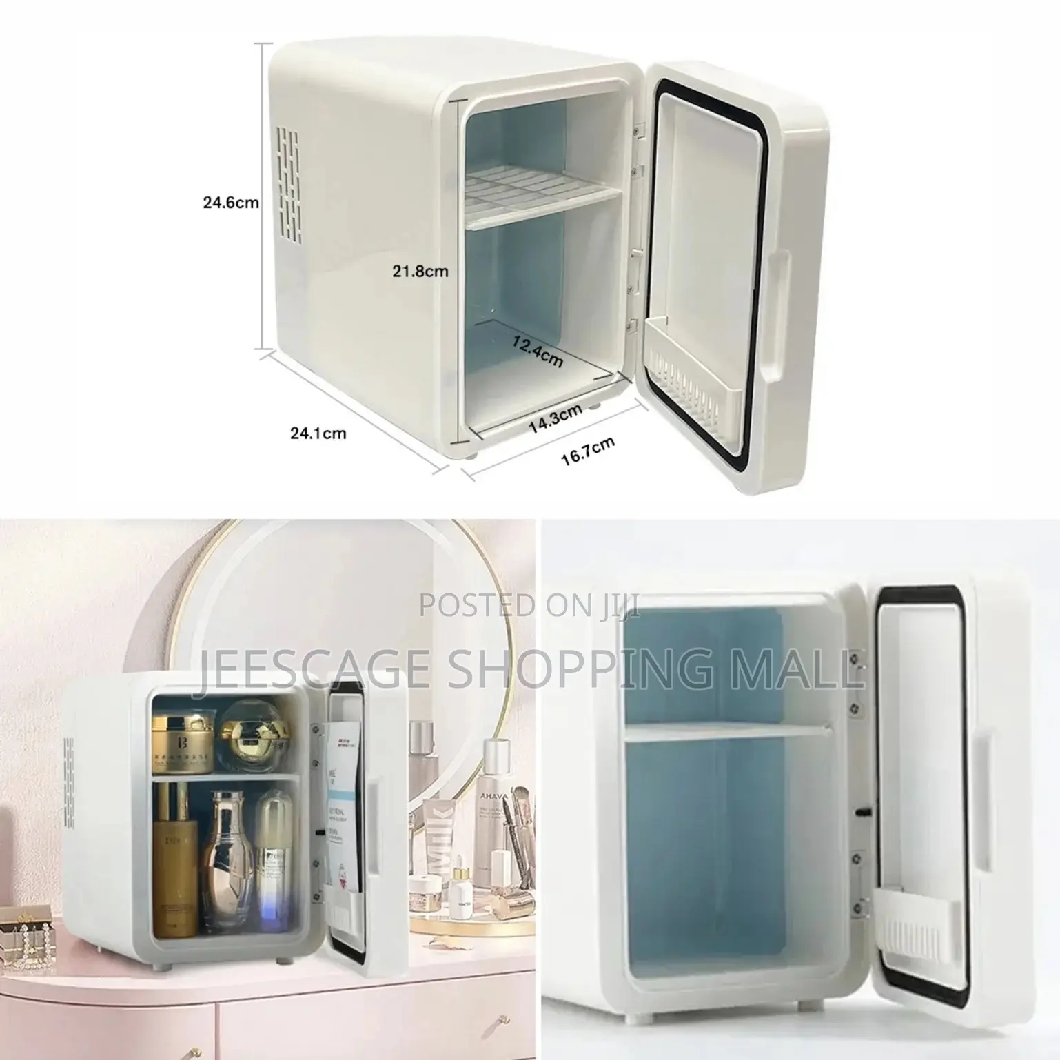 Mini Fridge for Bedroom, Led Screen, Mini Fridge With Mirror