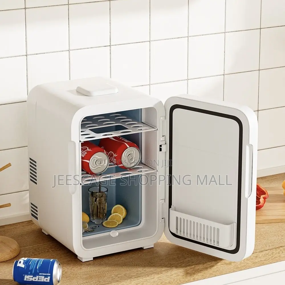 Mini Fridge for Bedroom, Led Screen, Mini Fridge With Mirror