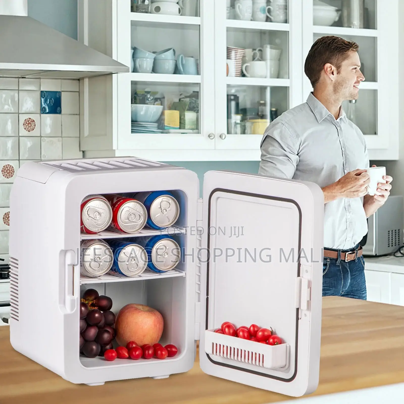 Mini Fridge for Bedroom, Led Screen, Mini Fridge With Mirror