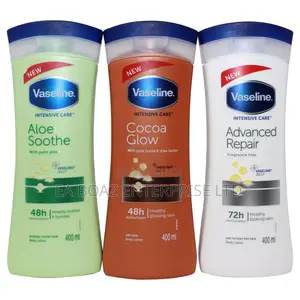Vaseline New Body Lotion, Cocoa Glow, Aloe Soothe, Dry Skin Repair