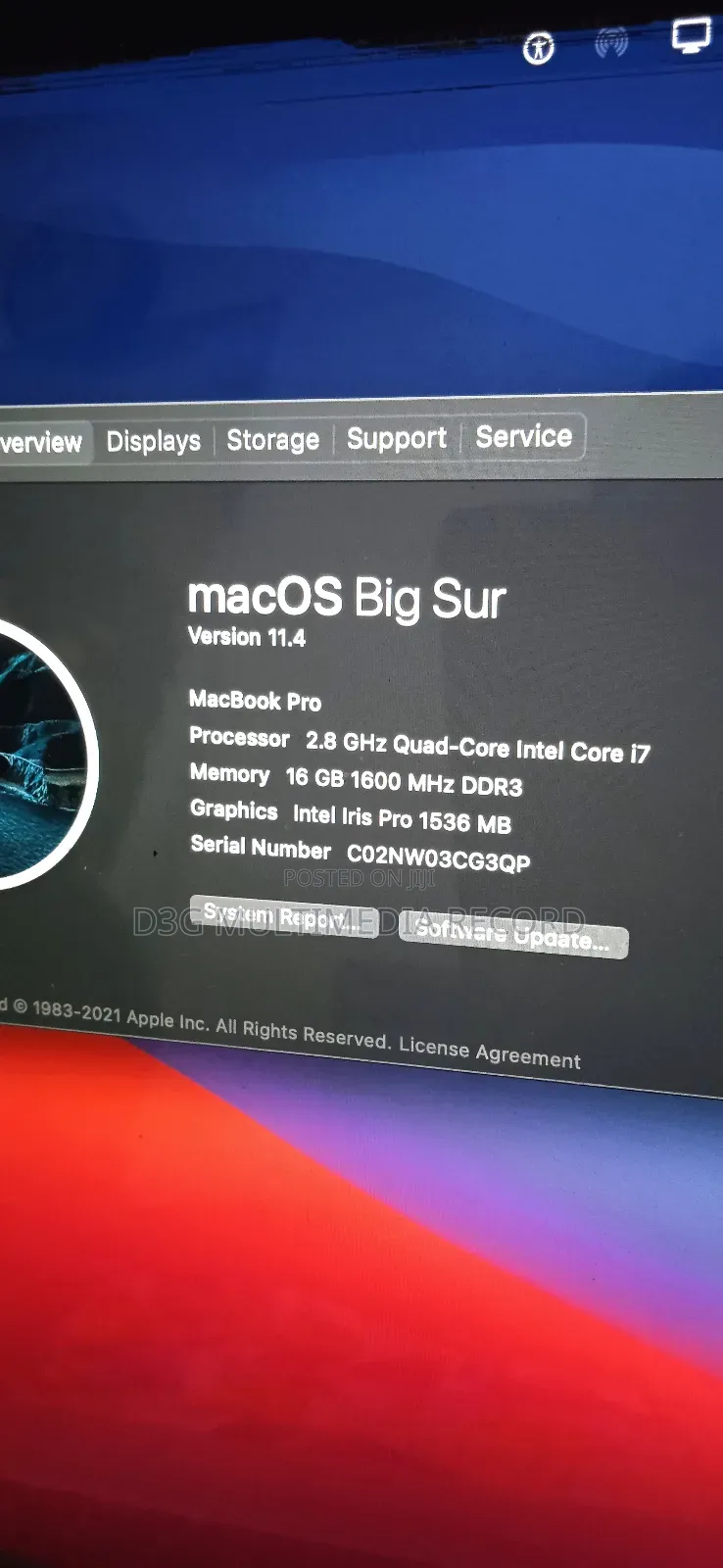 Laptop Apple MacBook 2013 16GB Intel Core i7 eMMC 1T