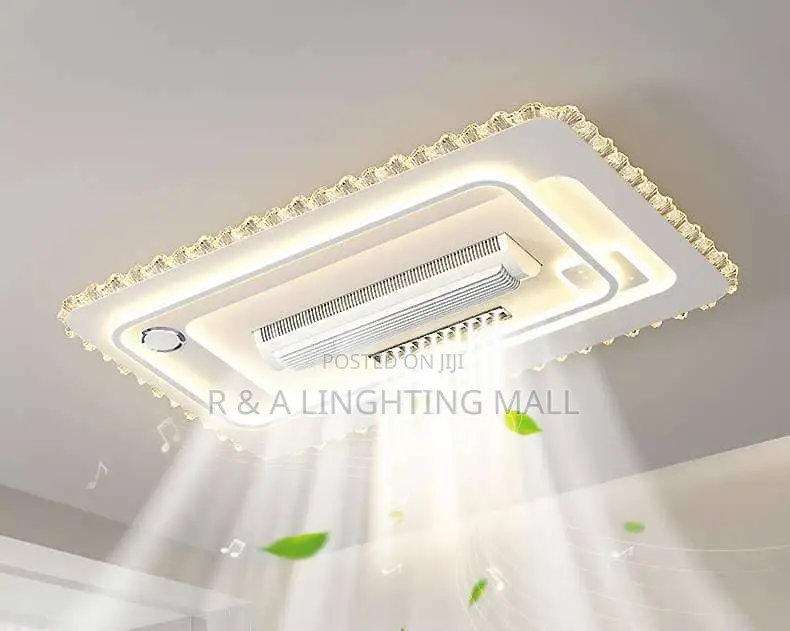 Voice Control Bladeless Ceiling Fan With Light + Remote Control