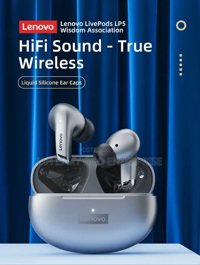 Lenovo Lp5 Bluetooth Headphone Earphones Headset Earbuds