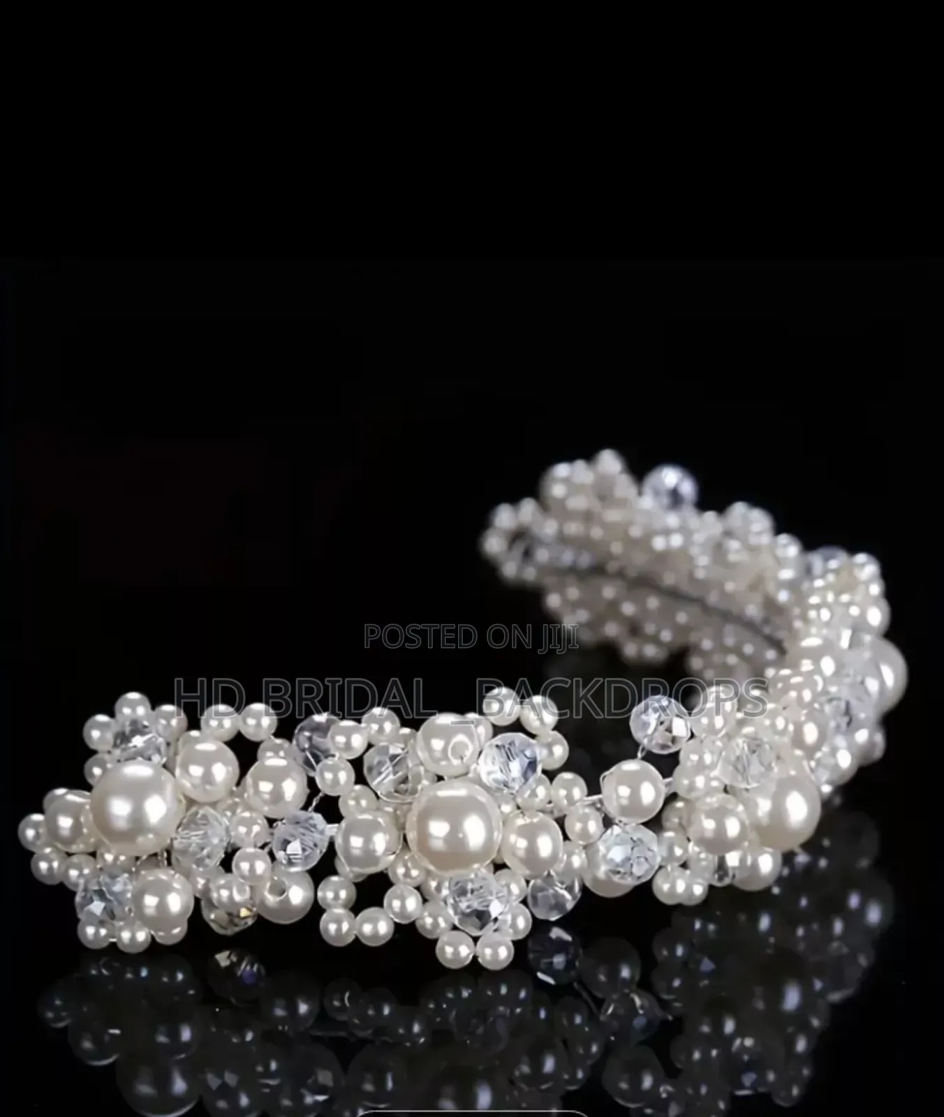 Beaded Tulle Hair Piece