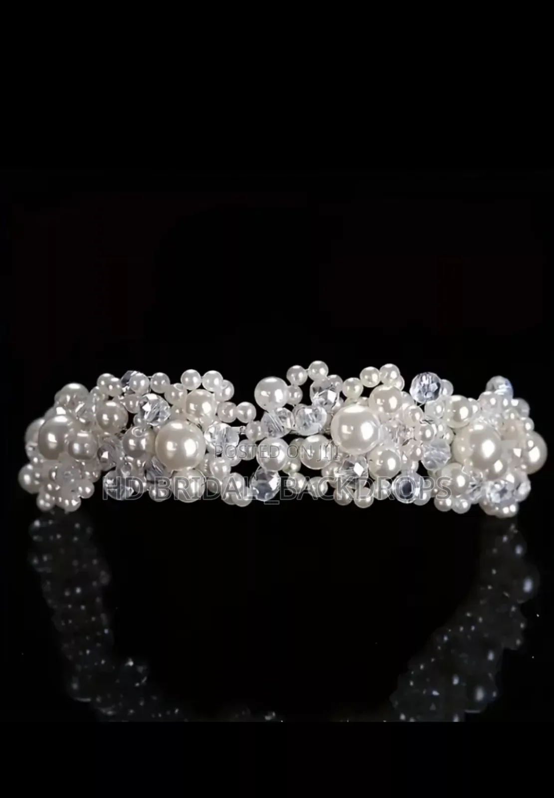 Beaded Tulle Hair Piece