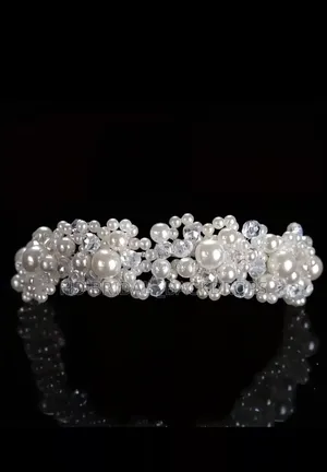 Beaded Tulle Hair Piece