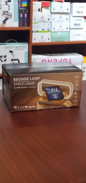 Bedside Table Lamp With Wireless Charger