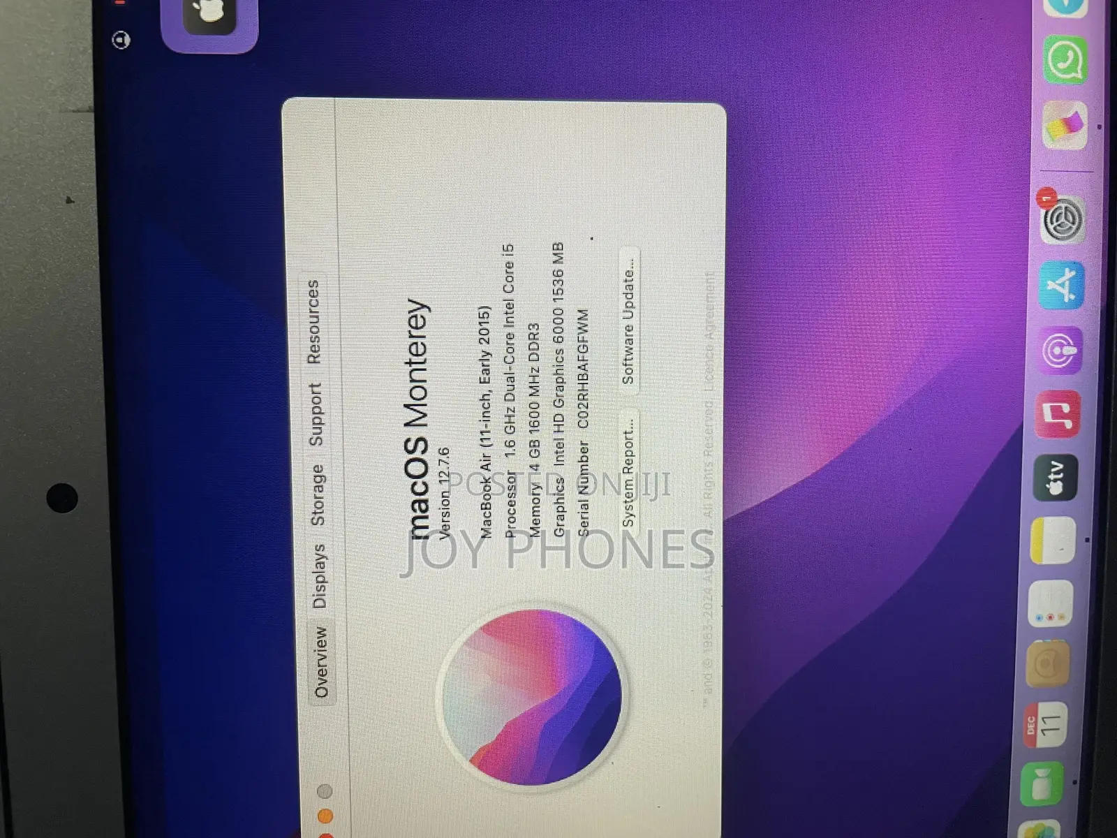Laptop Apple MacBook Air 2015 4GB Intel Core i5 SSD 128GB