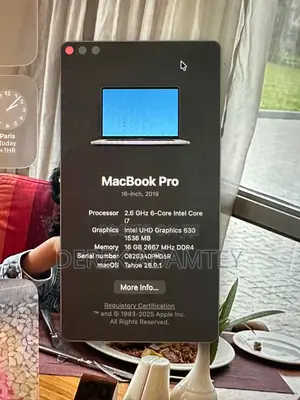 Laptop Apple MacBook Pro 2019 16GB Intel Core I7 SSD 512GB