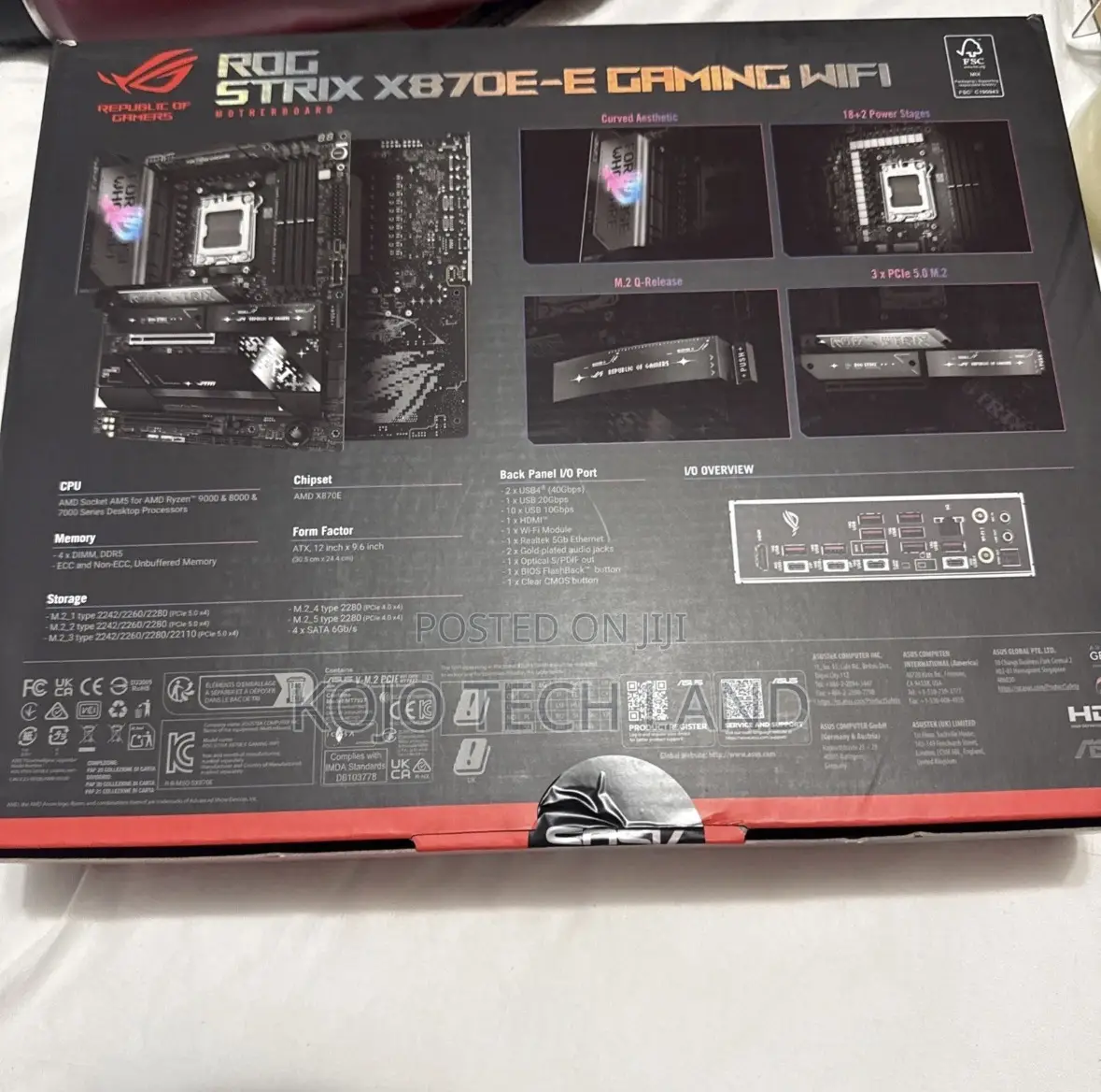 Asus Rog Strix X870e-E Gaming Wifi 7 Amd Am5 X870 Motherboard Ddr5