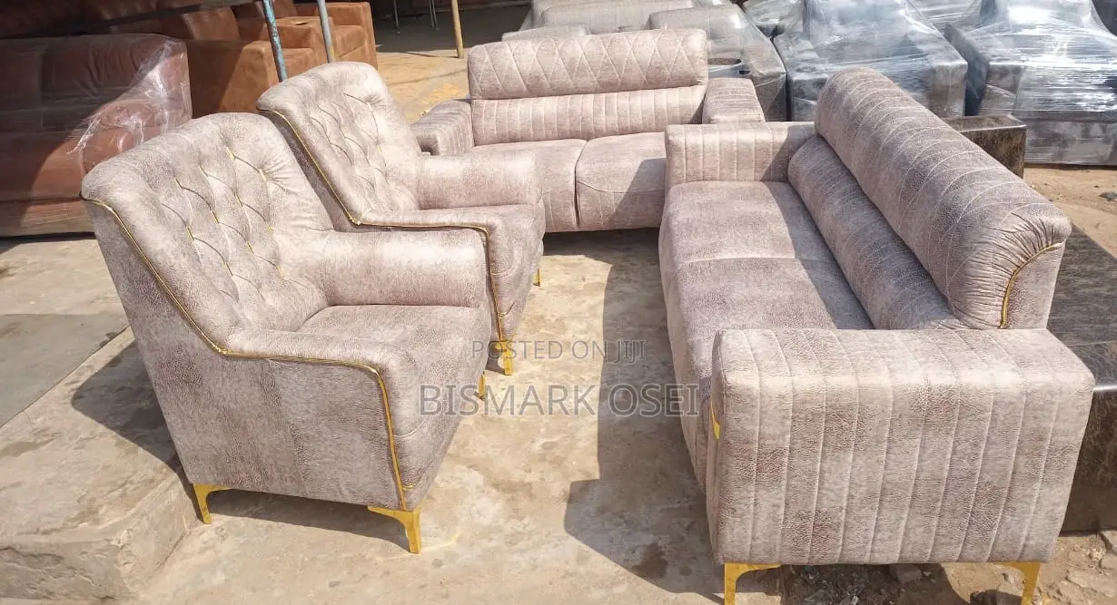 A Royal Comfort Sofa, With a Golden Legs and Design